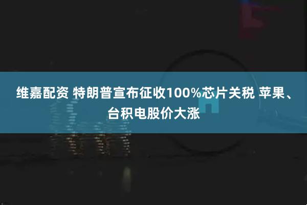 维嘉配资 特朗普宣布征收100%芯片关税 苹果、台积电股价大涨